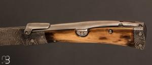  Couteau " Navaja Imperial " par Jesus Granda - Ivoire de mammouth et lame damas
