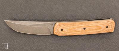 Couteau  "  Sanjo " custom Micarta et Elmax par Guy Poggetti