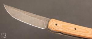 Couteau  "  Sanjo " custom Micarta et Elmax par Guy Poggetti