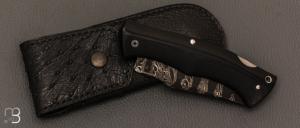   Couteau " Spartan "  custom lock-back par Raphaël Durand - G10 et lame en damas de Samuel Lurquin