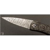   Couteau de collection par Alain & Joris Chomilier - Fibre de carbone et damas de Chad Nichols