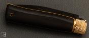 Couteau de poche Da Cruz José - Ebène/Buis lame carbone revêtement DLC noir