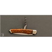 Couteau de poche Le 1820 2 pièces en bois de fer et 14C28N par Mathieu Herrero