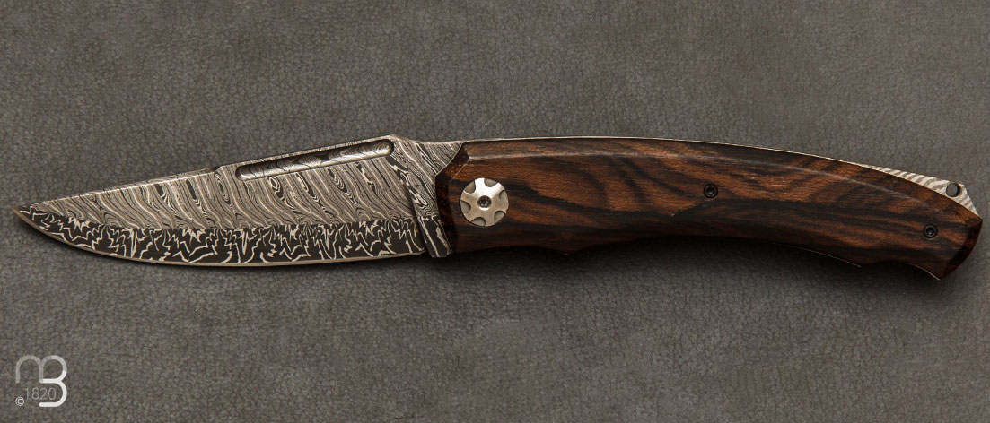 Couteau Ptidarno palissandre - Damas de Philippe Ricard