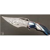 Couteau de collection par Ron Best - Timascus et Nacre