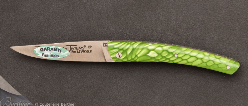 Couteau de poche Le Thiers 9cm Serpent Vert par Le Fidèle
