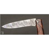 2-pieces Le Français Vintage pocket folding knife ironwood and damascus