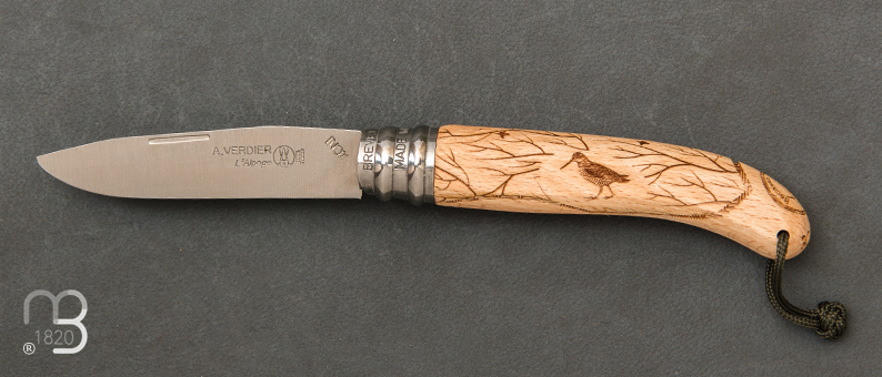 Couteau de poche Alpage Chasse gravure Bécasse