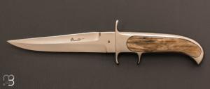    Couteau  "  Intégral Sub-Hilt 01 " fixe par Charly BENNICA - Os de girafe et ATS-34