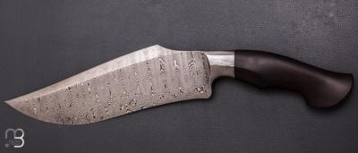 " Integral Chopper " custom knife par Oliver Goldschmidt - African blackwood et damas