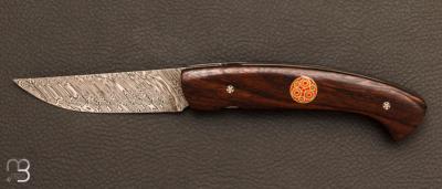 Couteau de poche 1515 modèle "Paris" Bois de fer et Damas