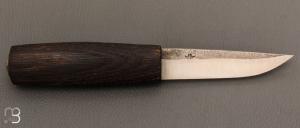 Couteau " Tarraq " style puukko custom Nordique  de Laurent Juhel - Chêne brûlé