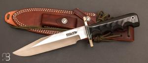 Couteau "  Attack N°14 - 7 1/2" par Randall - Micarta noir Finger Grips