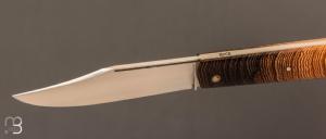    Canif Sheffield "Clip blade" pliant fait main par Bastien Toubhans - Wengé et RWL34