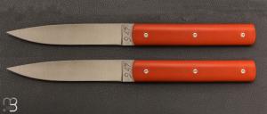  Coffret de 2 couteaux de table 9.47 manche "Terre Battue" par Perceval