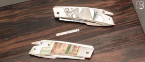    Coffret de couteaux " R.B.L Yin & Yang" custom de Guillaume Ducasse - Nacre noire & blanche