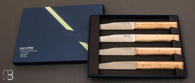 Coffret de 4 couteaux de table Facette Opinel en frêne