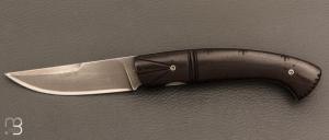   Couteau "1515 Black Inuit" de poche par Manu Laplace - Ebène du Mozambique et lame en 14C28