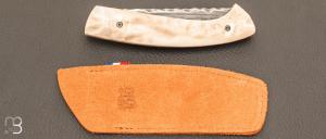 Couteau  "  1515 " collection " Primitive " par Manu Laplace - Os de renne