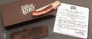   Couteau " 1515 " collection "1900" par Manu Laplace - Bois de fer/Mokume et Damas