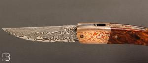   Couteau " 1515 " collection "1900" par Manu Laplace - Bois de fer/Mokume et Damas