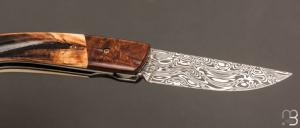   Couteau 1515 collection "Africa" par Manu Laplace - Bois de fer/Phacochère et lame damas