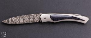    Couteau " 1820 Berthier " interframe par Charles Bennica - Damas de Ettore Gianferrari et Gold Sheen obsidian