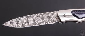    Couteau " 1820 Berthier " interframe par Charles Bennica - Damas de Ettore Gianferrari et Gold Sheen obsidian