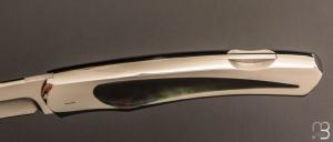   Couteau " 1820 Berthier " interframe par Charles Bennica - Nacre noire et Damas