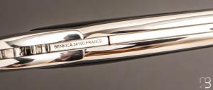    Couteau " 1820 Berthier " interframe par Charles Bennica - Nacre noire et Damas