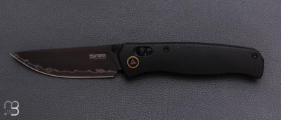  Couteau " 255L-MB3 " Medal laminated 140Cr de SRM -  Black Micarta et 140Cr.