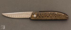  Couteau " 450# " par Des Horn - Fatcarbon "Unigold" et Damasteel
