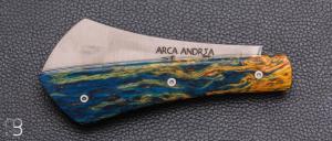     Couteau "Arca Andrea" par Le Fidèle - Bouleau stabilisé et 12C27