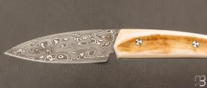  Couteau  " Ariégeois " par la Coutellerie Savignac - Ivoire de phacochère et Damasteel