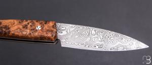    Couteau " Ariégeois " par la Coutellerie Savignac - Loupe d'olivier et Damasteel