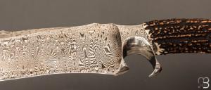  Couteau " Bowie Sub hilt  " de Samuel Lurquin - Damas et cerf sambar