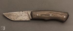   Couteau " Brimbelle " custom par Louis Contat - Fibre de carbone et damas de Nicolas Mestrallet