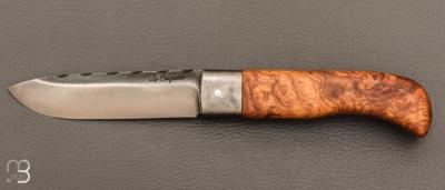  Couteau " Le Bugiste " Frêne par Frédéric Maschio - Lame guillochée