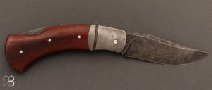Couteau  "  Buzzard " lock-back custom par Nicolas Weber - Micarta Vintage US et lame en 80CRV2