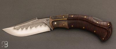 Couteau " Buzzard " pliant custom par Nicolas Weber - Red gidgee