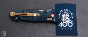 Couteau pliant C.A.C. " MN400 Tradition " Marine Nationale - PA6 FV bleu profond