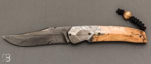   Couteau  " Clint " par Florian Keller - Mammouth et damas plume