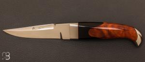  Couteau droit  "  Custom " par Charlie Bennica - Corne de buffle et bois de pernambuco