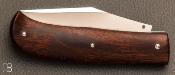 Couteau custom "Simbad" slipjoint bois de fer et RWL-34 par Raphaël Durand
