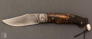 Couteau " Danny " par Mickaël Moing - Loupe de bouleau stabilisée et lame en XC100