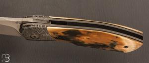    Couteau " Dodgers " custom de Gaël Chevalier - Ivoire de mammouth et RWL34
