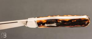    Couteau  " Dogleg Jack " custom par Dr David Taber - Amber Stag