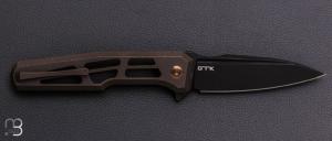  Couteau " Dressytak " par WE KNIFE - Grind Tactical Knives (GTK) Design - Skeletonized Bronze Titanium - WE25059B-1