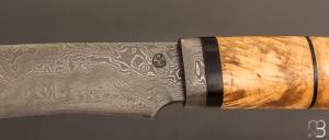   Couteau " Droit  " de Jean Paul Sire - Loupe de buis et Damas