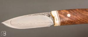     Couteau Droit de Jean Paul Sire - Noyer et lame forgée acier C130